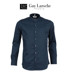 GUYLAROCHE Chinese collar shirt, plain color, logo embroidery (BAB6201P3)