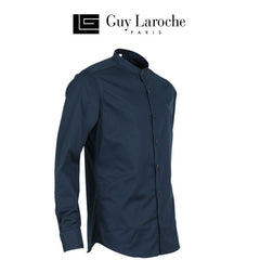 GUYLAROCHE Chinese collar shirt, plain color, logo embroidery (BAB6201P3)