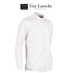 GUYLAROCHE Chinese collar shirt, plain color, logo embroidery (BAB6201P3)