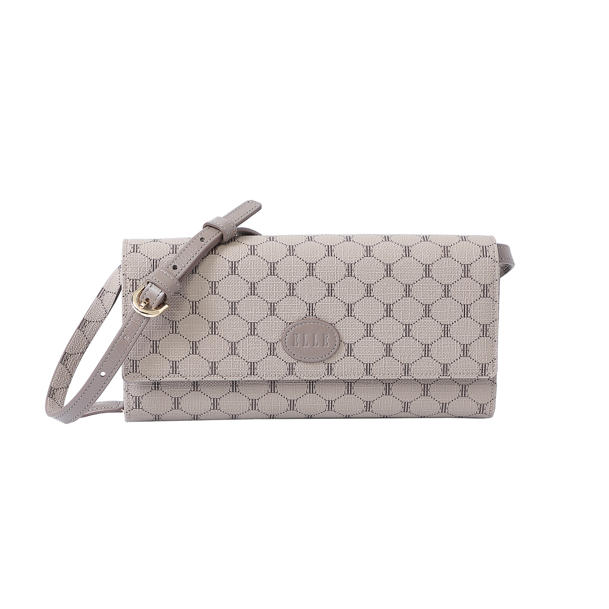 ELLEBAG กระเป๋าธนบัตร และใส่โทรศัพท์ MONOGRAM STYLE WALLET COLOR BROWN EWW901