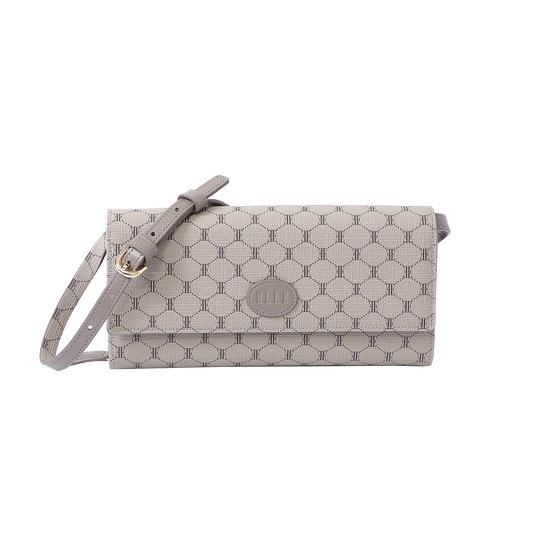 ELLEBAG กระเป๋าธนบัตร และใส่โทรศัพท์ MONOGRAM STYLE WALLET COLOR BROWN EWW901