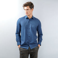 OLYMP LUXOR Shirt Navy blue shirt, diagonal pattern, comfortable to wear, easy to iron