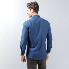 OLYMP LUXOR Shirt Navy blue shirt, diagonal pattern, comfortable to wear, easy to iron