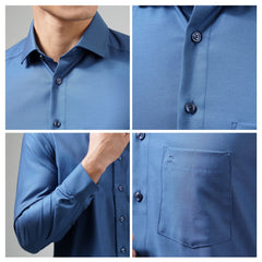 OLYMP LUXOR Shirt Navy blue shirt, diagonal pattern, comfortable to wear, easy to iron