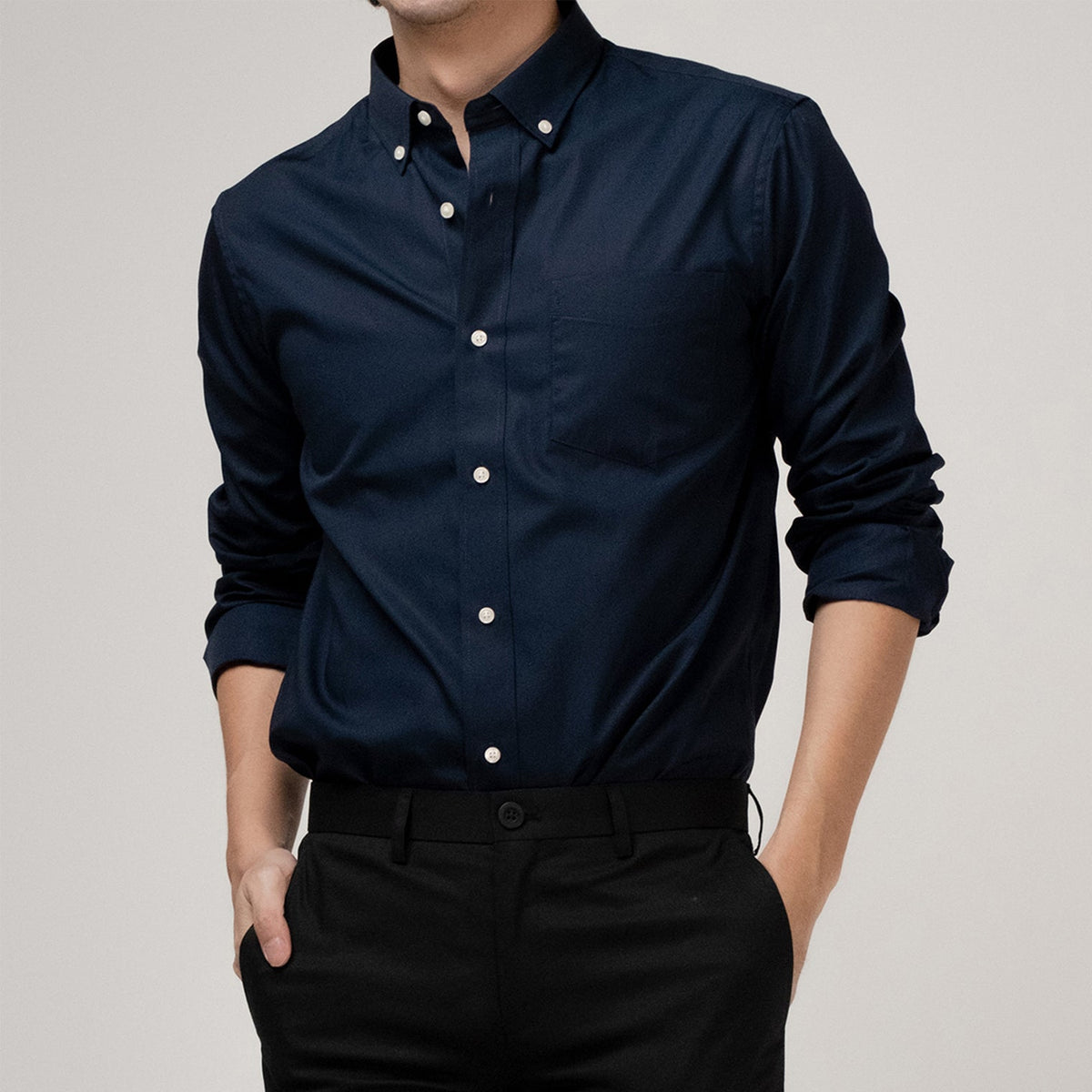 era-won Regular fit shirt Premium Quality Dress Shirt Long sleeves Color Blue01