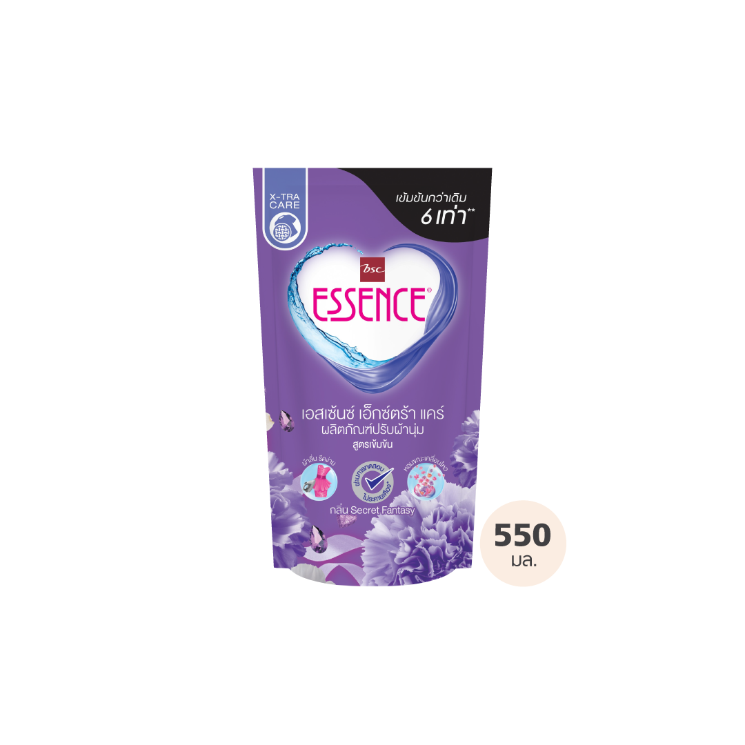 ESSENCE fabric softener, Essence, concentrated formula 6 times, SECRET FANTASY scent, 550 ml. (1 box contains 12 bags)