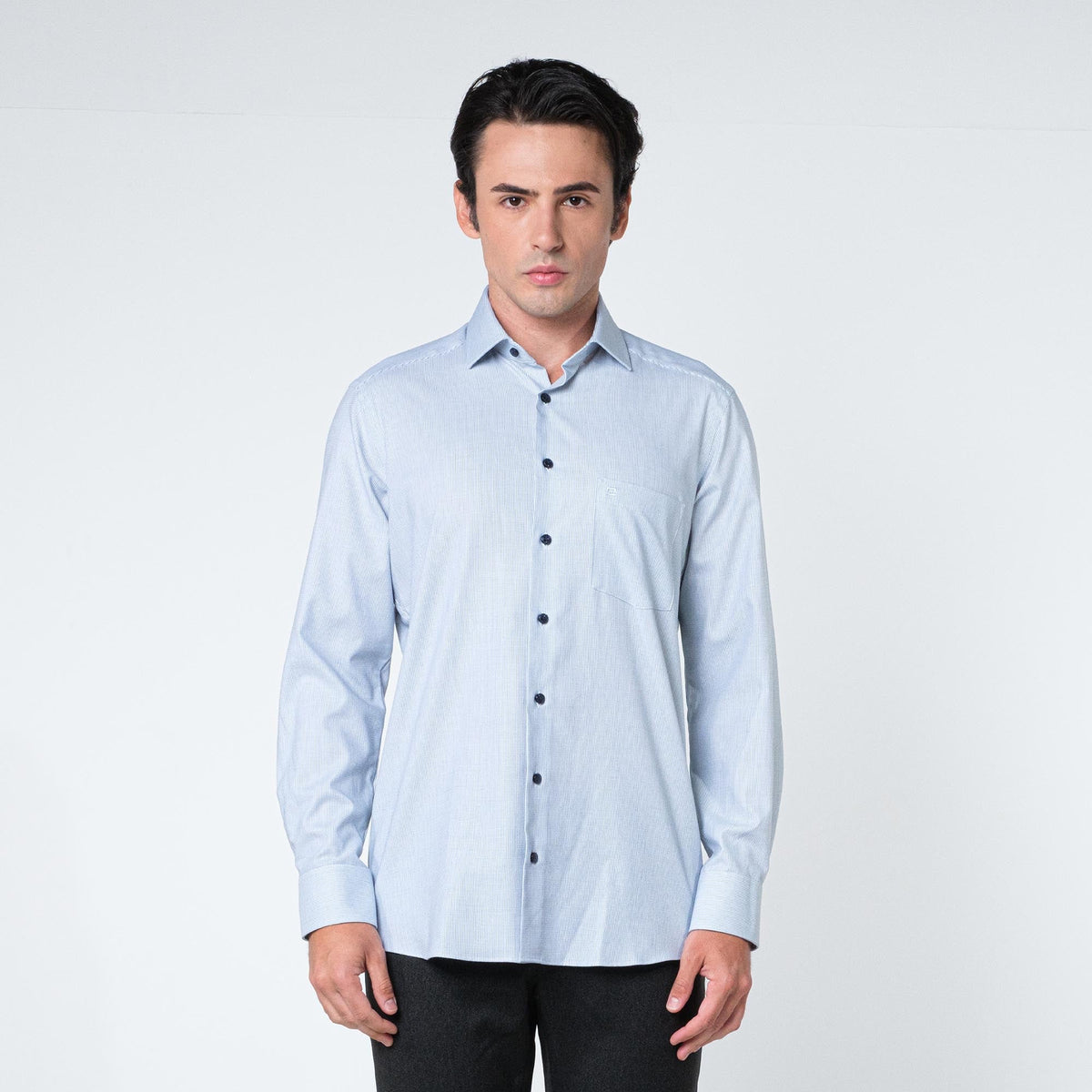 OLYMP 24/Seven LUXOR Shirt, temperature-controlled shirt, green-navy