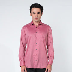 OLYMP Men's long-sleeved shirt, dark red, textured fabric, loose fit, comfortable to wear, easy to iron