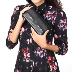 Women's long-sleeved dress, model WDCA610W9BLE0 Regular Fit, black