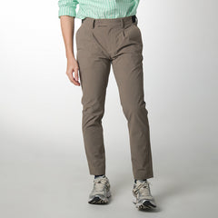 era-won long pants, elastic waist, model GOLF FABRIC PANTS (065V9), color Brown 