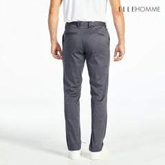 ELLE HOMME Slim-fit chino pants, EH logo embroidery, dark grey, W8L275