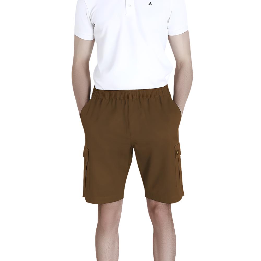 ARROW CARGO SHORT PANTS, elastic waist cargo shorts, set of 3, navy, khaki, brown, great value MHCC2B9