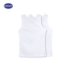 ENFANT (Enfant) Boys' tank tops for children aged 10-16 years, size XL-3XL, cartoon print, pack of 2, mixed patterns, white 