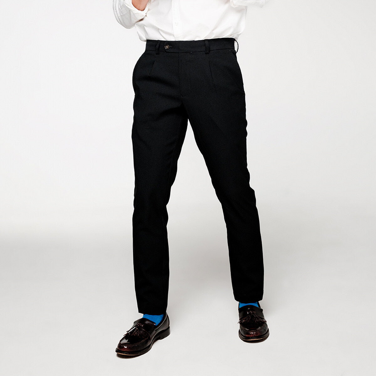 era-won Cropped pants, Luxury details model, Black color 