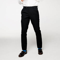 era-won Cropped pants, Luxury details model, Black color 