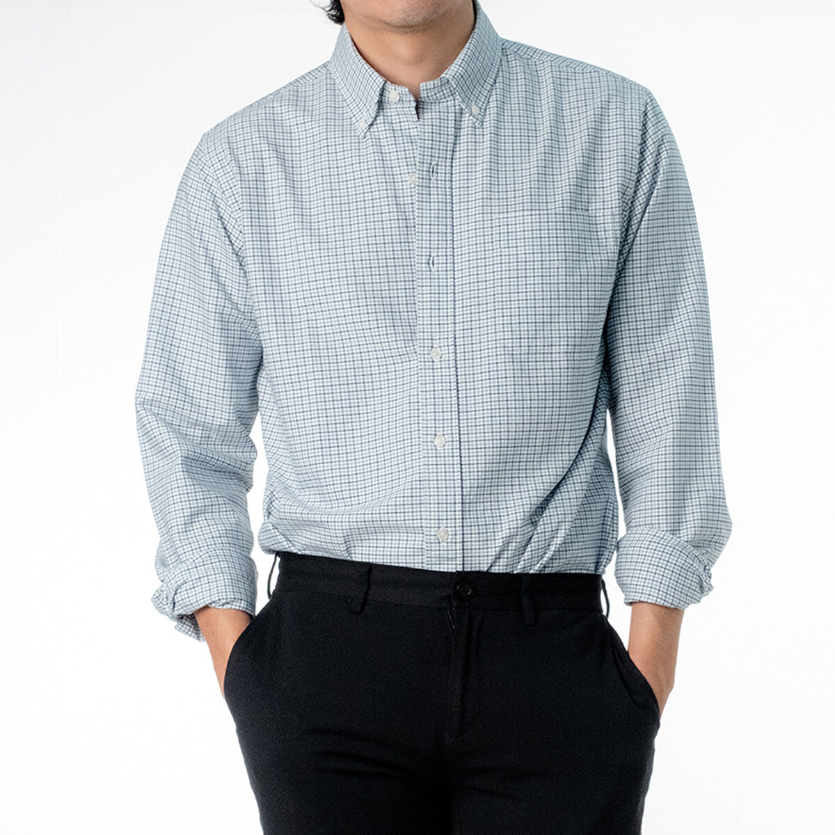 era-won Oxford shirt Mercerizing REPUBLIC OF CHECK color