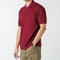 era-won Short-sleeved polo shirt, slim fit, Polo Shirt, Maroon color