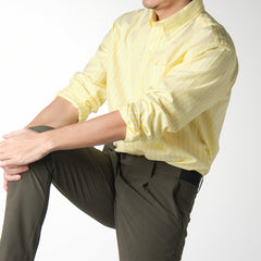 era-won Premium Quality Dress shirt Regular Shirt Long sleeves Yellow 