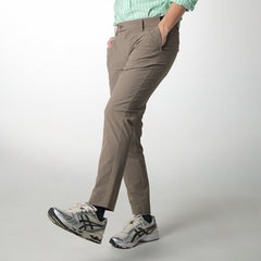 era-won long pants, elastic waist, model GOLF FABRIC PANTS (065V9), color Brown 
