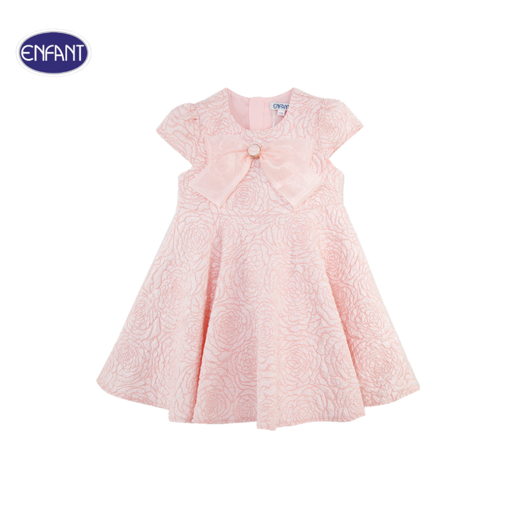 ENFANT (Enfant) Cup sleeve dress set for children 6 months - 8 years, rose pattern, pink 