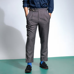 era-won Long pants, Double Belts Trousers V3, Skinny Crop, high waist, Motion grey (gray) 