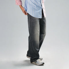 DENIM COMFY LOOSE BAGGY long jeans, Black Wash color 