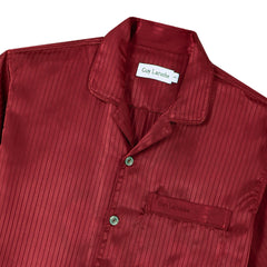 Guy Laroche Long-sleeved pajamas, short sleeves, satin fabric, printed stripes (JPP7911R2)