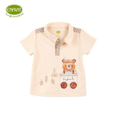 ENFANT Ongfont shirt + pants set for children aged 3 months - 2 years, Tent Bear collection, organic cotton, cream color 