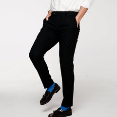 era-won Cropped pants, Luxury details model, Black color 