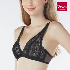 BSC Lingerie Sexy Lace Underwear Wireless Bra Triangle Cup Style - BB3333