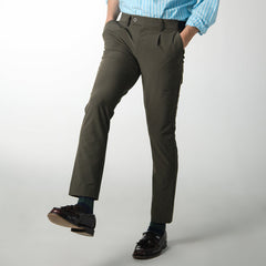 era-won long pants, elastic waist, model GOLF FABRIC PANTS (065V9), color Olive 