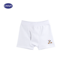 ENFANT (Enfant) Boys' underwear for children aged 2-12 years, size XS-XL, cartoon print, pack of 3, mixed patterns, white