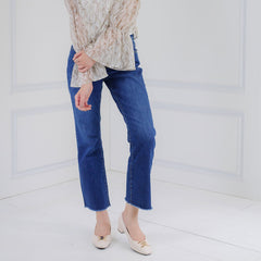 ELLE SHOES Lambskin shoes, square heel, LAMB SKIN COMFY COLLECTION, Block heel model, off-white color, ELB003 