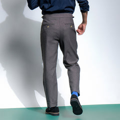 era-won Long pants, Double Belts Trousers V3, Skinny Crop, high waist, Motion grey (gray) 