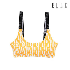 ELLE LINGERIE | SPORT LOOK style underwear, graphic logo print collection, yellow | LB4726