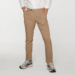 era-won Cropped pants, Luxury details model, Beige color 
