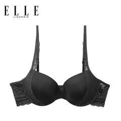 ELLE Lingerie Moulded Bra Push-up bra, smooth cups, lace trim - LB7534