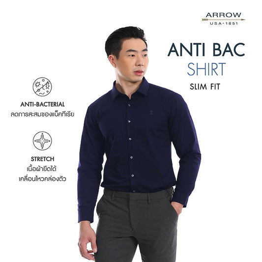 ARROW Anti-Bacteria Shirt, Deodorant, Long Sleeve, No Pocket, Slim Fit