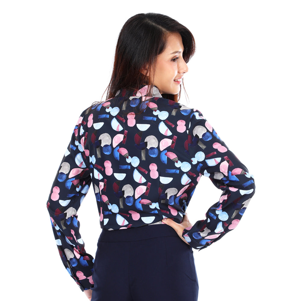 Women's long-sleeved shirt, model WACR611W9NVE0 Regular Fit, blue