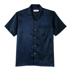 Guy Laroche Long-sleeved pajamas, short sleeves, satin fabric, printed stripes (JPP7911R2)