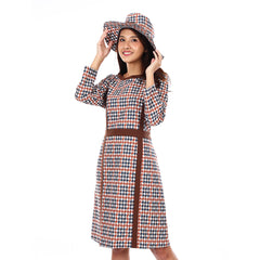 Women's long-sleeved dress, model WDCE604W9BRE0 Regular Fit, brown