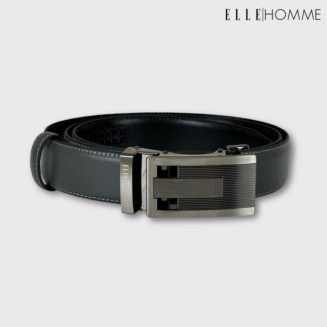 ELLE HOMME | Genuine cowhide leather belt, Business style, can choose the lock position, smooth surface, available in 2 colors | H84008 