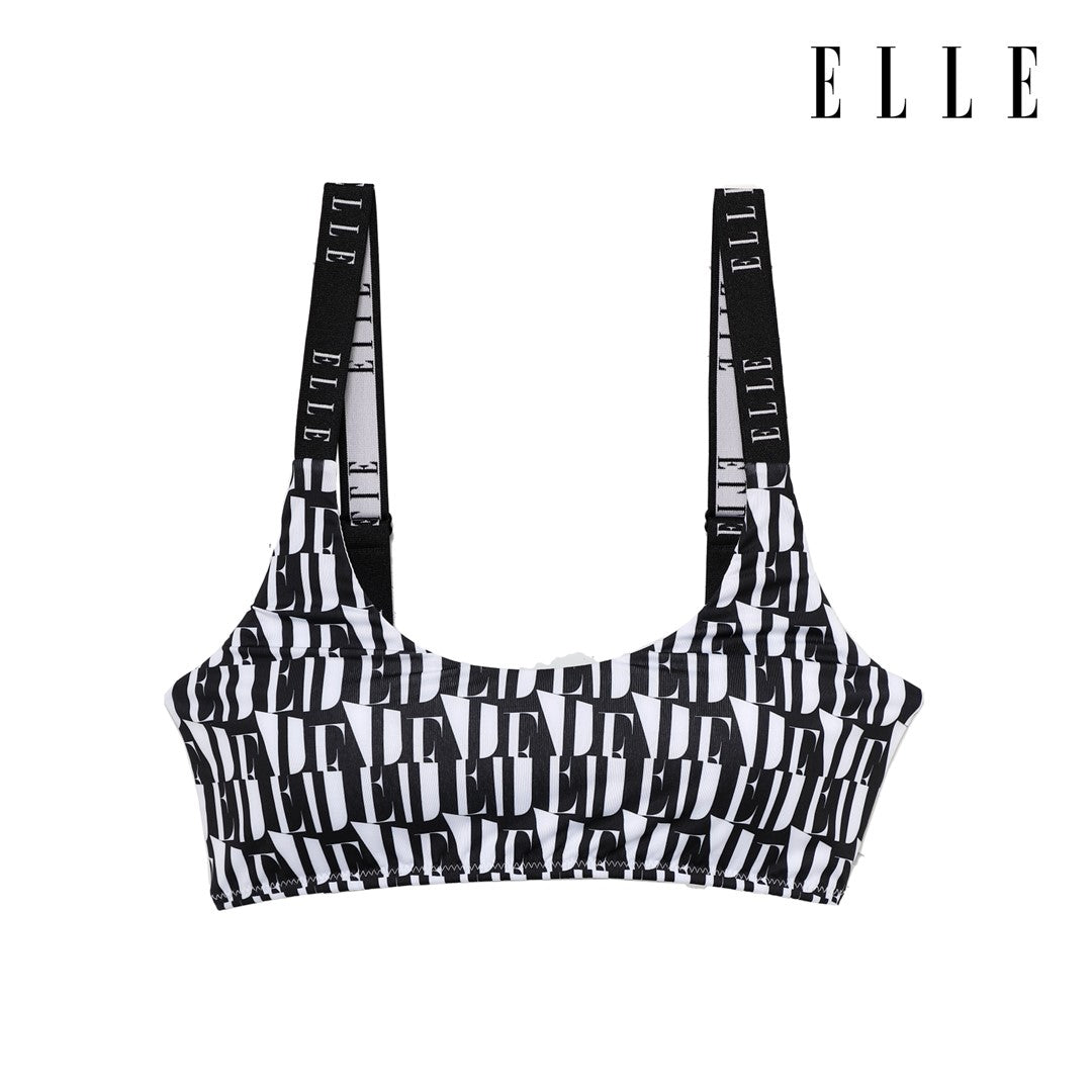 ELLE LINGERIE | SPORT LOOK style underwear, graphic logo print collection, yellow | LB4726