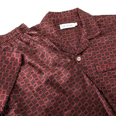 Guy Laroche Satin Pajamas, Short Sleeve, Long Pants, Printed Pattern, 3 Colors Available (JPP7518S4)