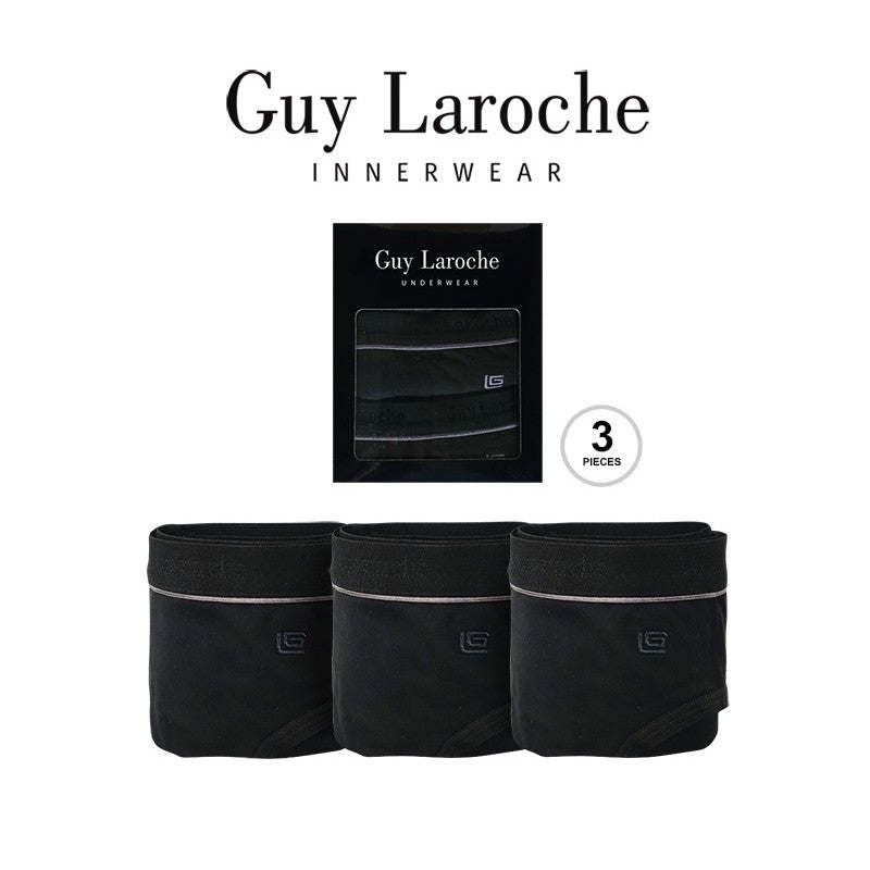 Guy Laroche Men's Underwear Pack 3 Pieces - Black ( Cotton + Spandex ) JUS4019R5BL