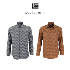 Guy Laroche long-sleeved work shirt, plaid pattern, 2 colors to choose from (BAB9200W4)