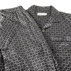 Guy Laroche Satin Pajamas, Short Sleeve, Long Pants, Printed Pattern, 3 Colors Available (JPP7518S4)