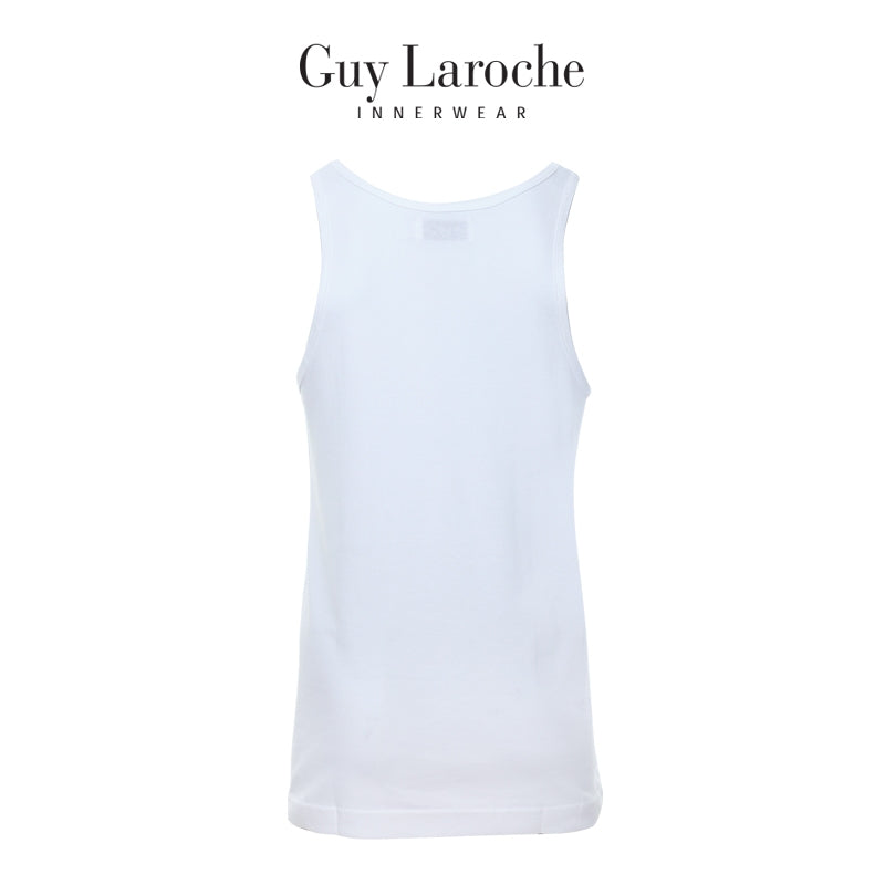 Guy Laroche เสื้อกล้ามปัก Guy Laroche ที่ชายเสื้อด้านซ้าย - สีขาว (JVE2407R4)