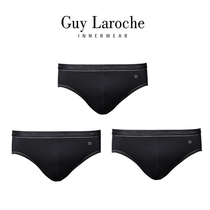 Guy Laroche Men's Underwear Pack 3 Pieces - Black ( Cotton + Spandex ) JUS4019R5BL