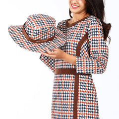 Women's long-sleeved dress, model WDCE604W9BRE0 Regular Fit, brown